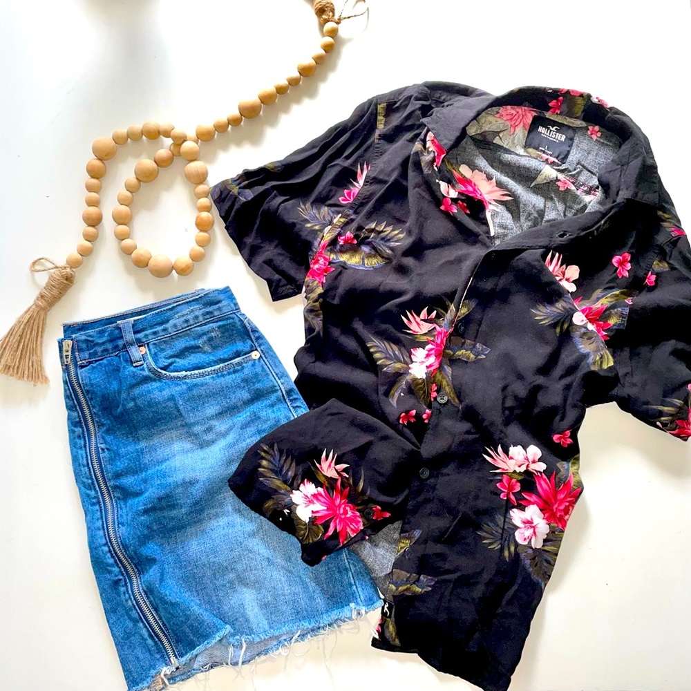Mens Hollister Hawaiian Shirt